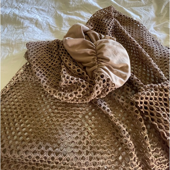 Tan Fishnet Long Beach Coverup small/medium - Picture 3 of 5
